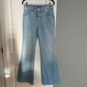 Express 70’s Flare Mid Rise Jeans, Size 2R